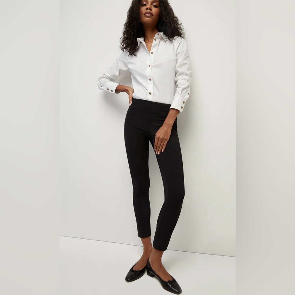 Veronica Beard Zip Back Scuba Black Pants